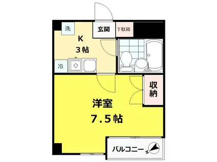 メゾンフローラ(1K/3階)の間取り写真