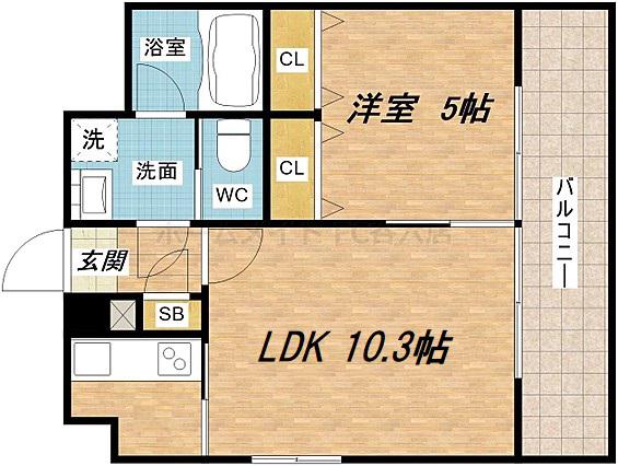 コスモリード谷町六丁目(1LDK/8階)の間取り写真