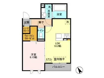 ウィステリア(1LDK/1階)の間取り写真