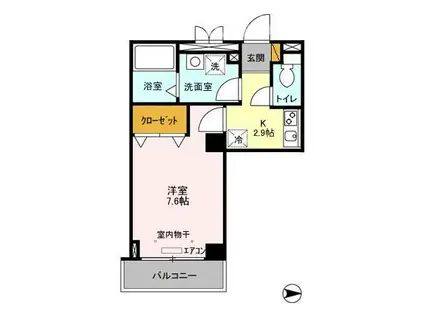 SUNSHINE HILLS(1K/4階)の間取り写真