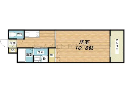 エルヴェ東天満(ワンルーム/3階)の間取り写真