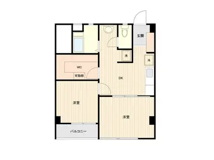 マルセンビル(2DK/6階)の間取り写真