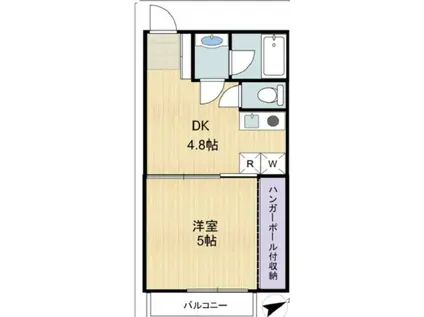コンコースSK(1DK/2階)の間取り写真
