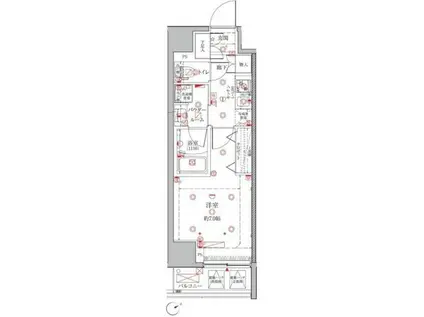 クレイシアIDZ三田(1K/3階)の間取り写真