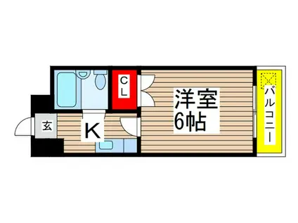 ハイツカマタキ(1K/1階)の間取り写真