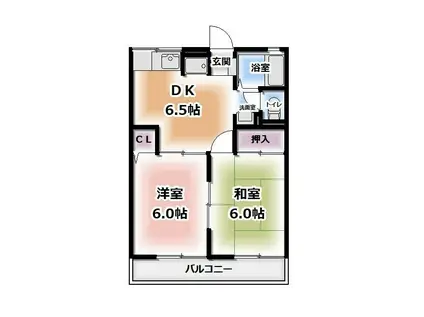 ラメール(2DK/1階)の間取り写真