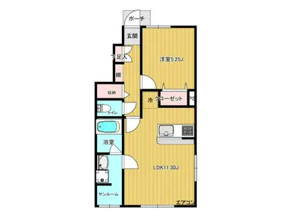 クロニクルA(1LDK/1階)の間取り写真