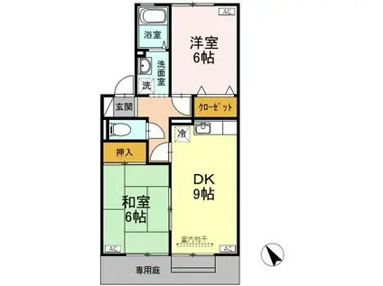 レジデンスアグリー(2DK/1階)の間取り写真