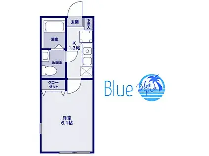 N-HARBOR LAGOON SE(1K/1階)の間取り写真