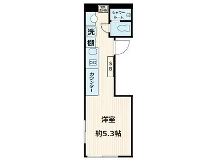 グローバルレジデンス(ワンルーム/3階)の間取り写真