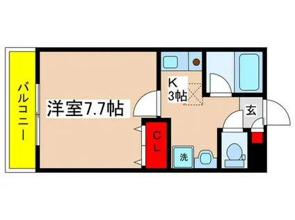 エクセル百合丘(1K/2階)の間取り写真