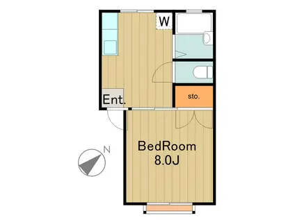 青木葉ハイツ1(1DK/2階)の間取り写真