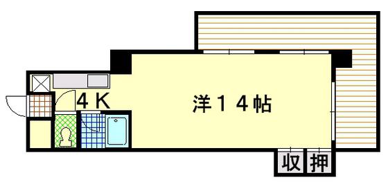 第1木本ビル(1K/5階)の間取り写真