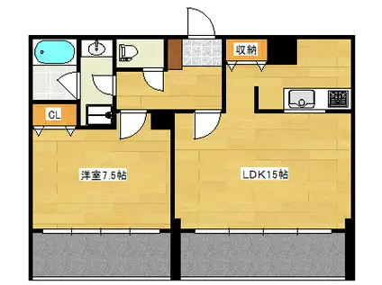 シトラスシャトーハシモト(1LDK/2階)の間取り写真