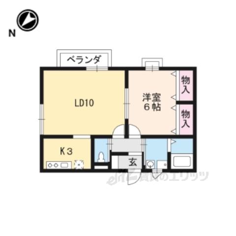 サンライズM(1LDK/1階)の間取り写真