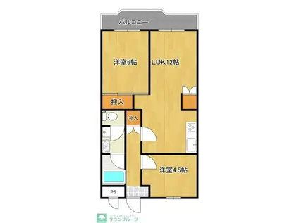 メゾンパーク(2LDK/2階)の間取り写真