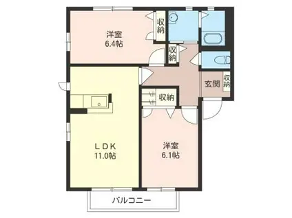 ソレーユ・F(2LDK/2階)の間取り写真