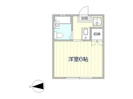 サンアンドパームIKEDA(1K/1階)の間取り写真