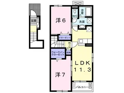 ツインスフィアI(2LDK/2階)の間取り写真