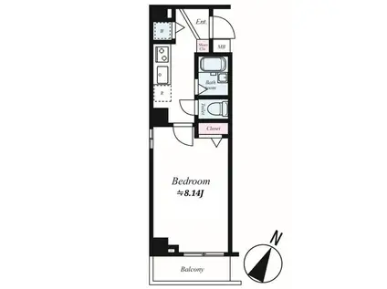 アクアリガーレ西日暮里イースト(1K/3階)の間取り写真