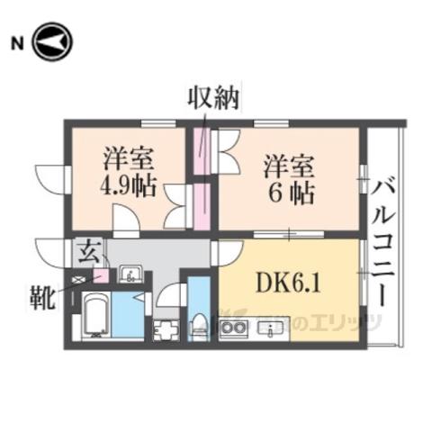 レオパレスKOBATA(2DK/2階)の間取り写真