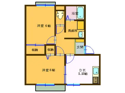 エスティアムヤトミ(2DK/2階)の間取り写真