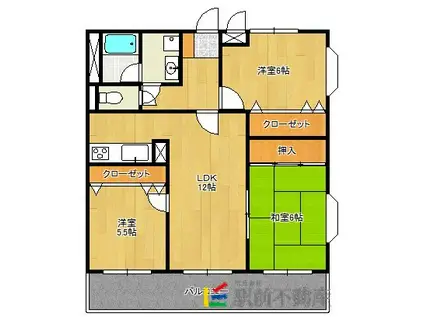 ファミール天野(3LDK/4階)の間取り写真
