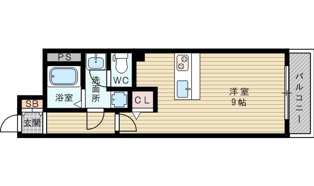 アドバンス新大阪5(ワンルーム/13階)の間取り写真