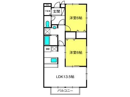 ベルケンネル(2LDK/2階)の間取り写真