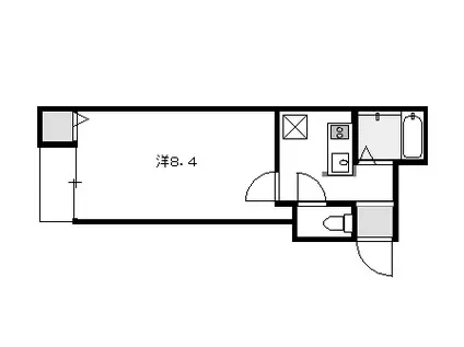 ピュア箱崎(1K/3階)の間取り写真