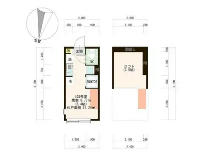 HARMONY TERACCE LUKE徳丸(ワンルーム/1階)の間取り写真