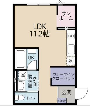 VILLA長町南(ワンルーム/1階)の間取り写真