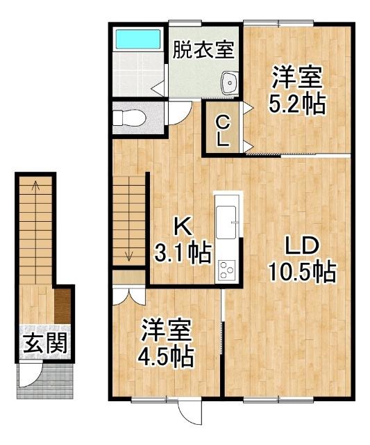 SPACE TRIP29(2LDK/2階)の間取り写真