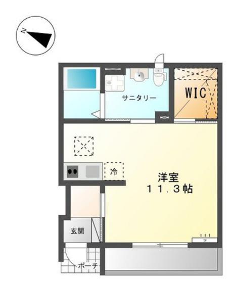 ロートス(ワンルーム/1階)の間取り写真