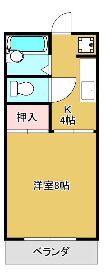 スカイヒルズMII(1K/1階)の間取り写真