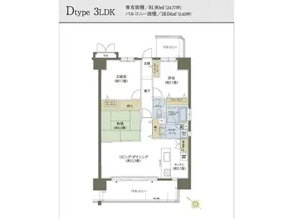 プレミア燕三条1205(3LDK/12階)の間取り写真