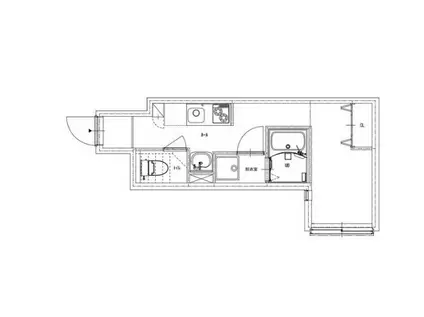 ソルナクレイシア雑司が谷(1K/1階)の間取り写真