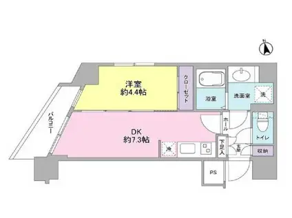 コンフォリア東池袋(1DK/14階)の間取り写真