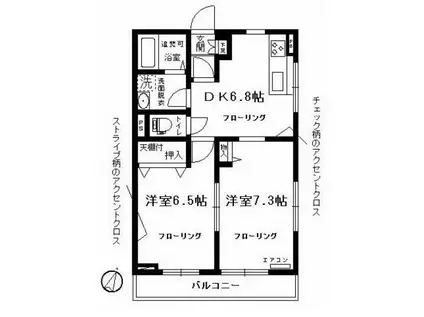 コートアダージオA棟(2DK/1階)の間取り写真