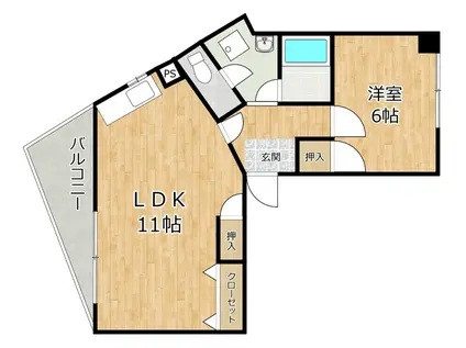 松本マンション(1LDK/3階)の間取り写真