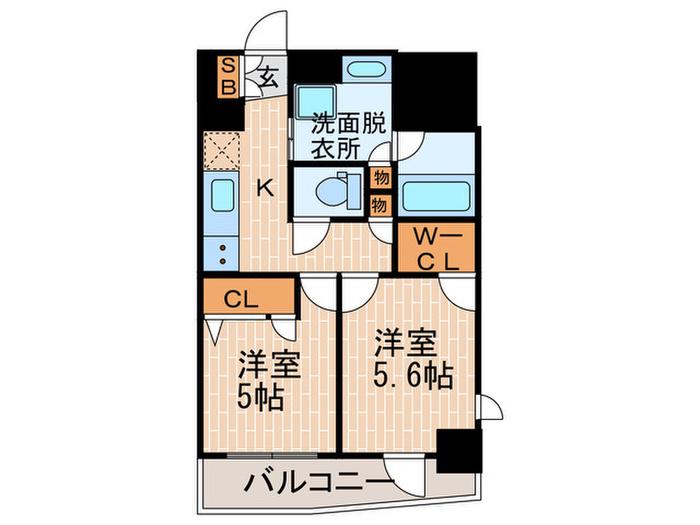 エステムコート神戸元町IIリザーヴ(2K/3階)の間取り写真