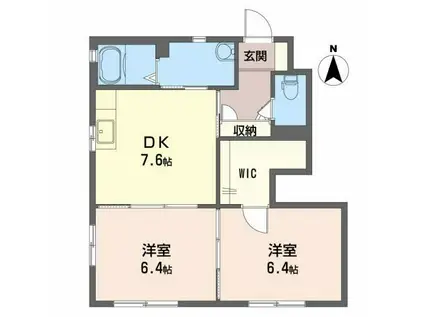 ダイヤメゾンC棟(2DK/1階)の間取り写真