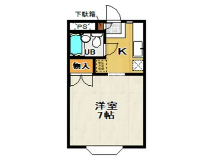 石渕ハウス(1K/2階)の間取り写真