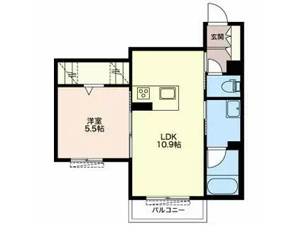 ＪＲ中央本線 多治見駅 徒歩20分 2階建 築4年(1LDK/1階)の間取り写真
