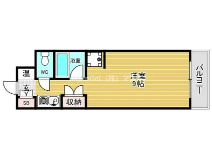 ビバリーヒルズ玉出西(1K/3階)の間取り写真