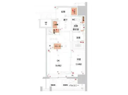 ハーモニーレジデンス山手大塚ザ・ガーデン(1DK/11階)の間取り写真