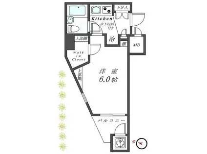 フェニックス荻窪参番館(1K/1階)の間取り写真