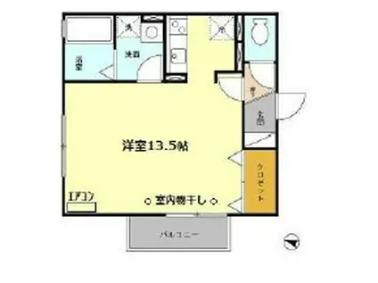 メイプルブランシェI/II(1K/2階)の間取り写真