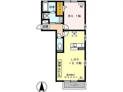 ARCADIA(1LDK/2階)の間取り写真