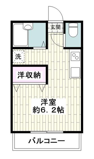 アムール湘南(ワンルーム/1階)の間取り写真